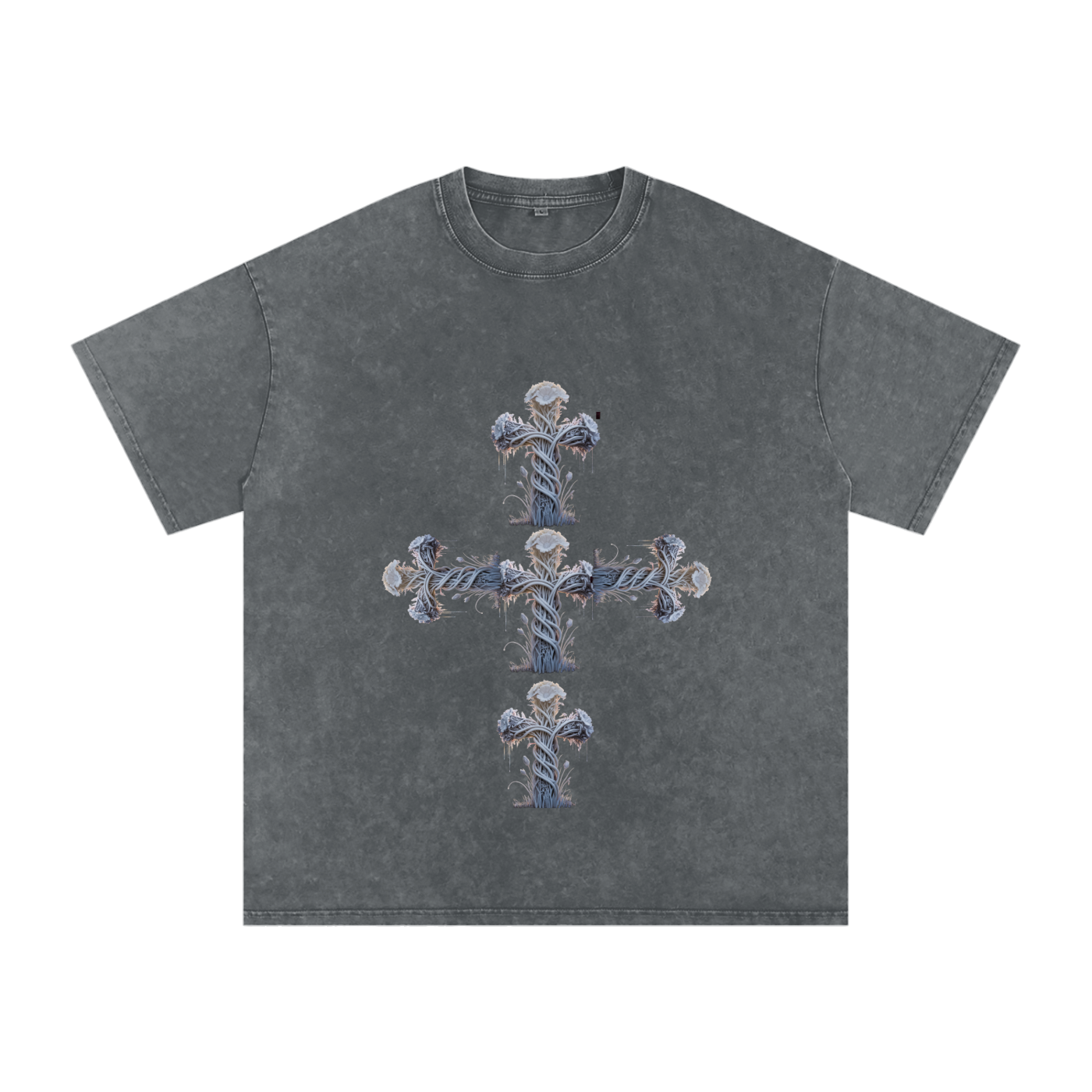 "Holy Cross" Acid Wash Oversize T-Shirt