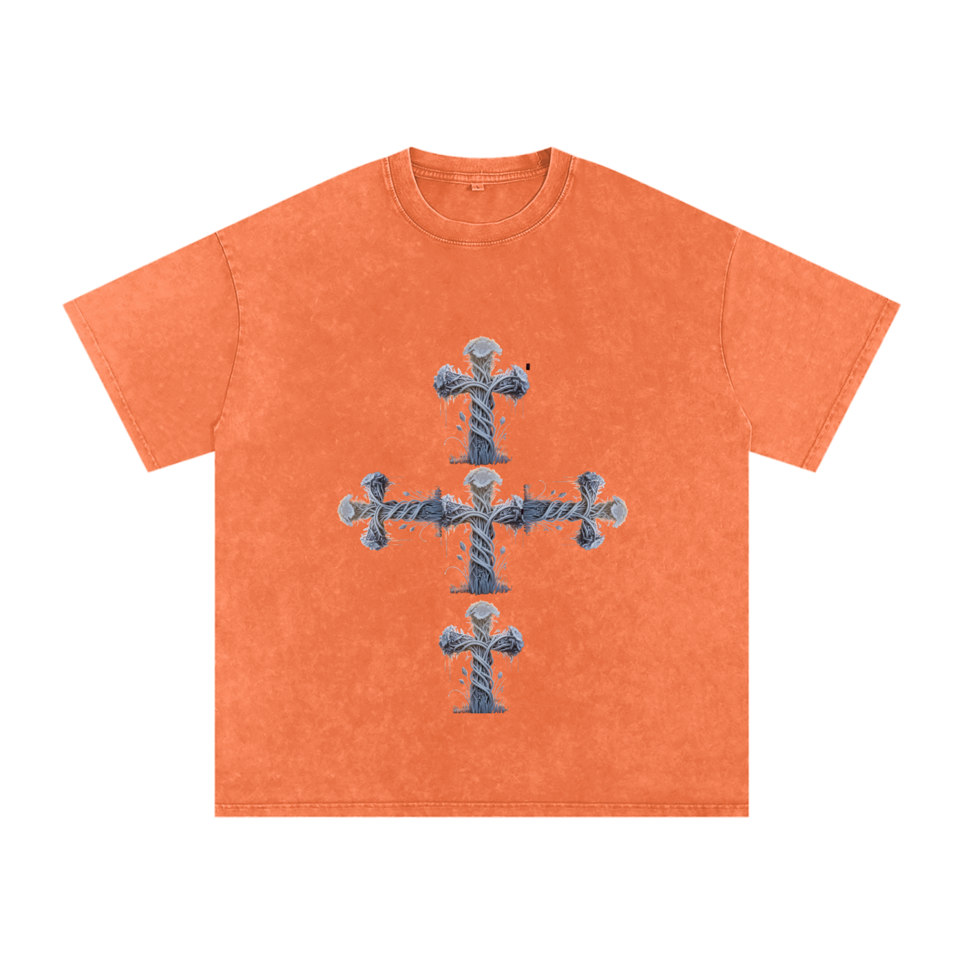 "Holy Cross" Acid Wash Oversize T-Shirt