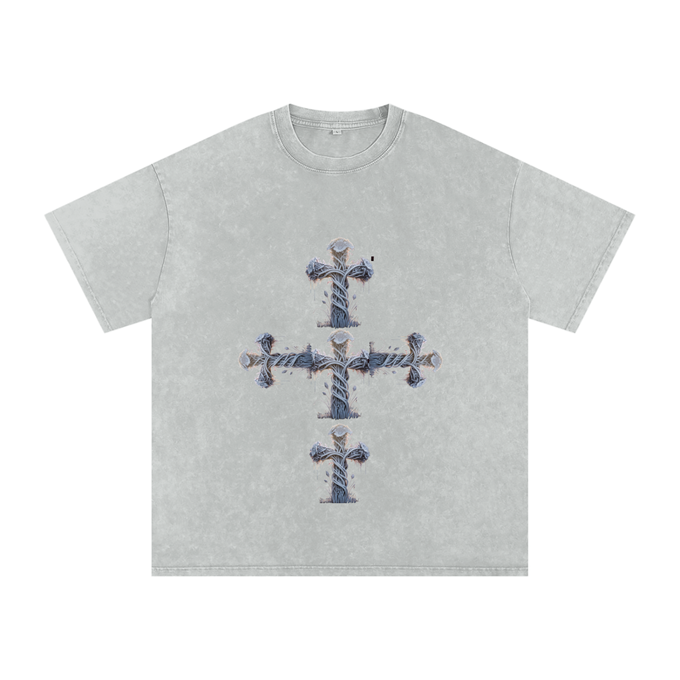 "Holy Cross" Acid Wash Oversize T-Shirt