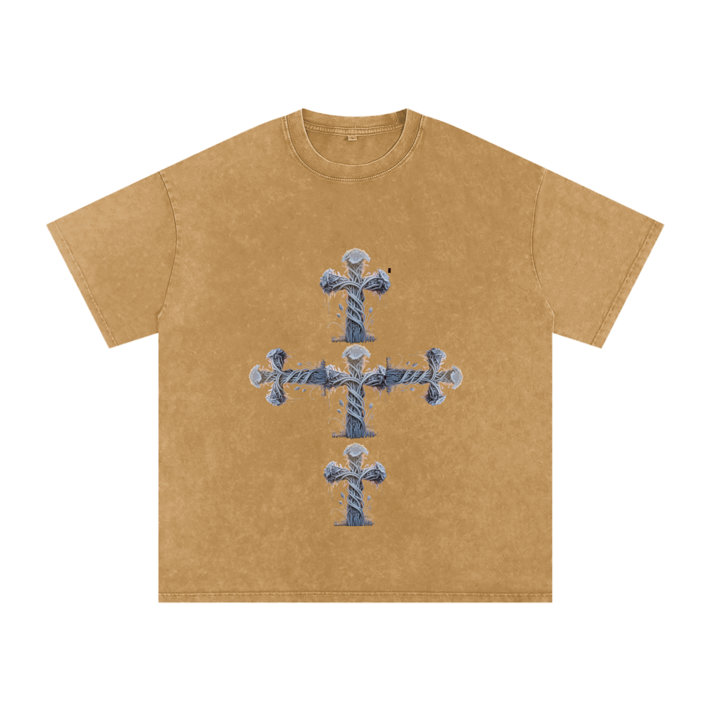 "Holy Cross" Acid Wash Oversize T-Shirt