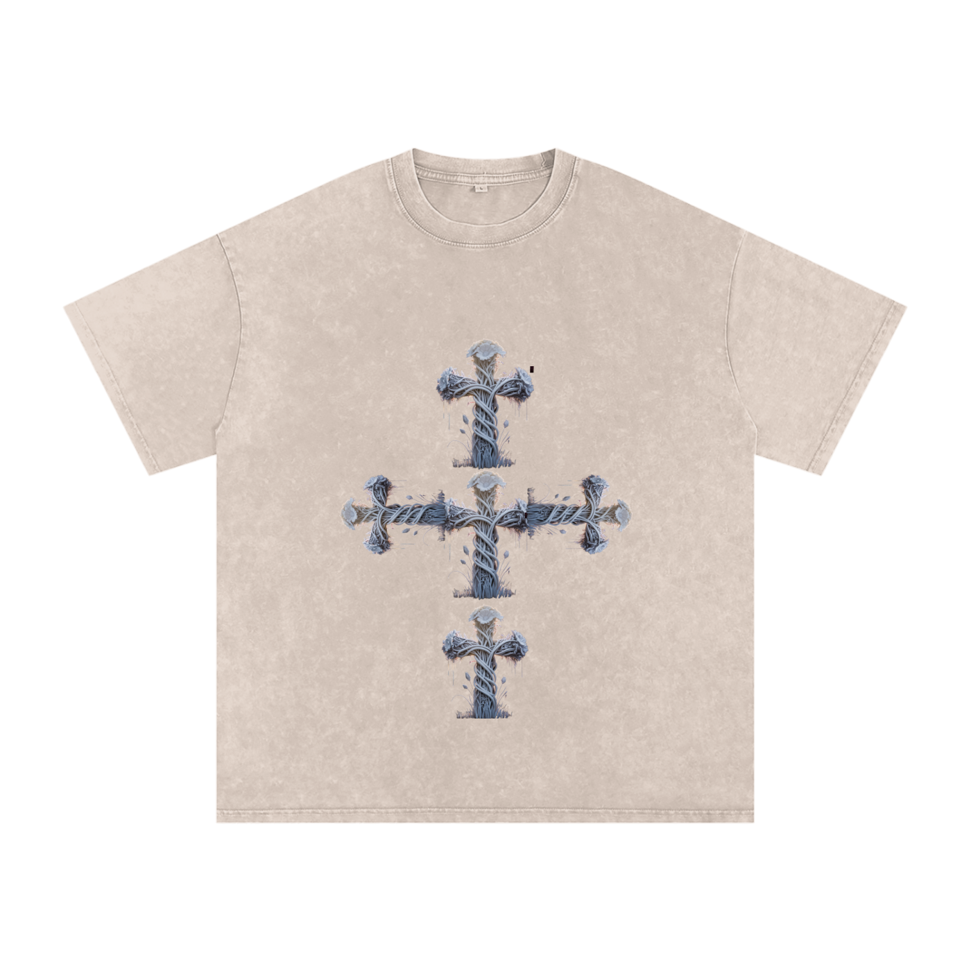 "Holy Cross" Acid Wash Oversize T-Shirt