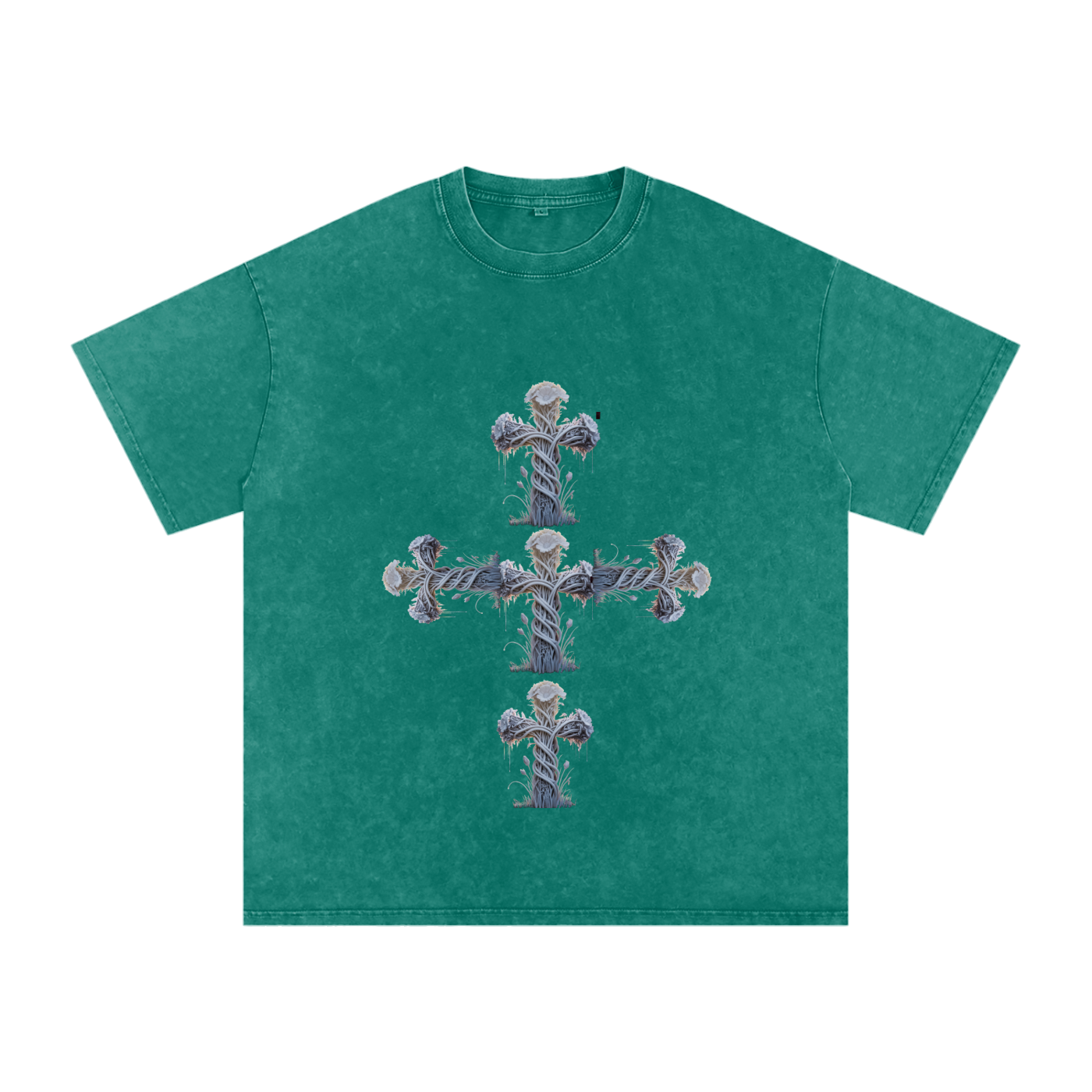 "Holy Cross" Acid Wash Oversize T-Shirt