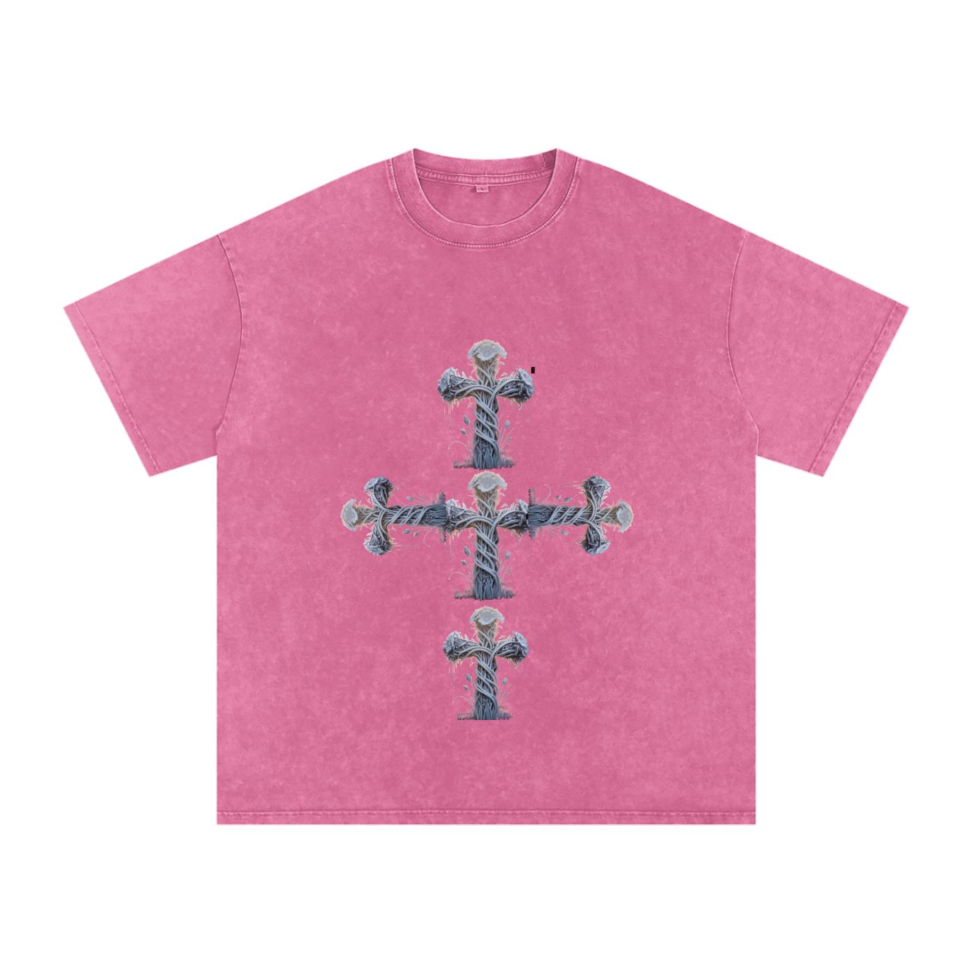 "Holy Cross" Acid Wash Oversize T-Shirt
