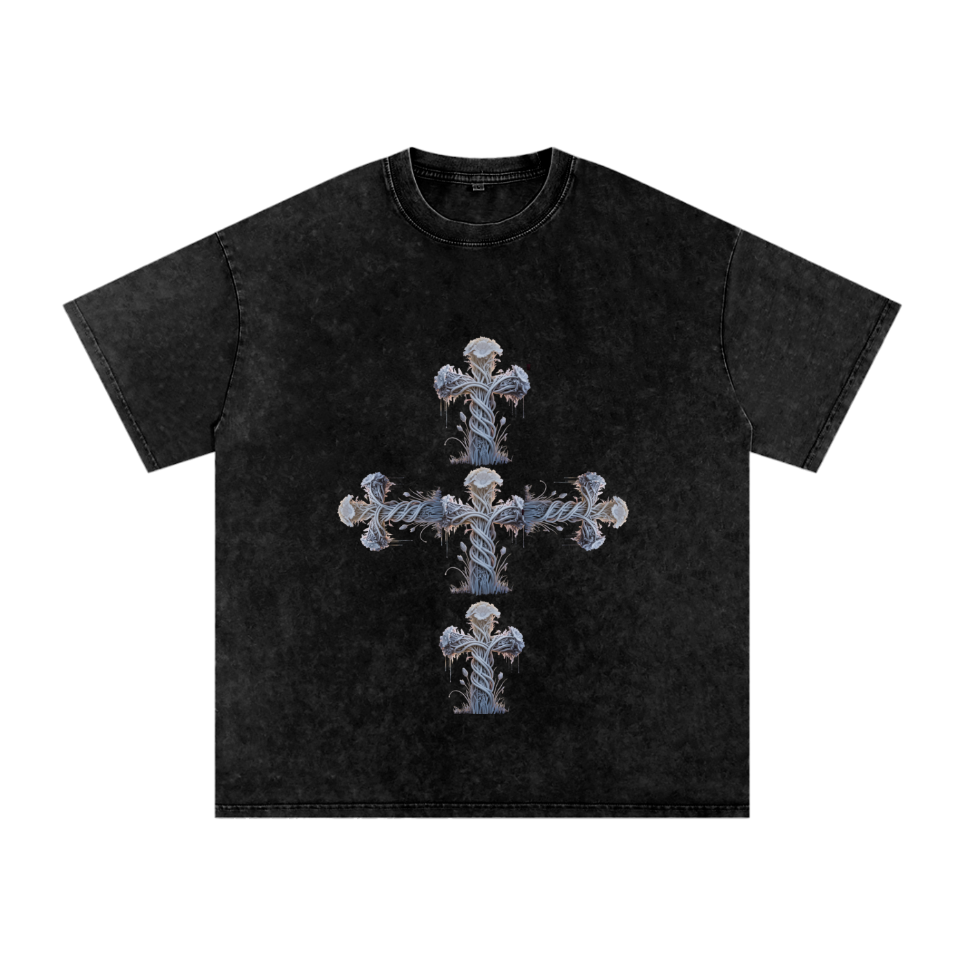 "Holy Cross" Acid Wash Oversize T-Shirt